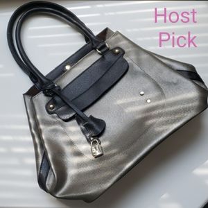 Shoedazzle Large Purse Black and Silver NWOT